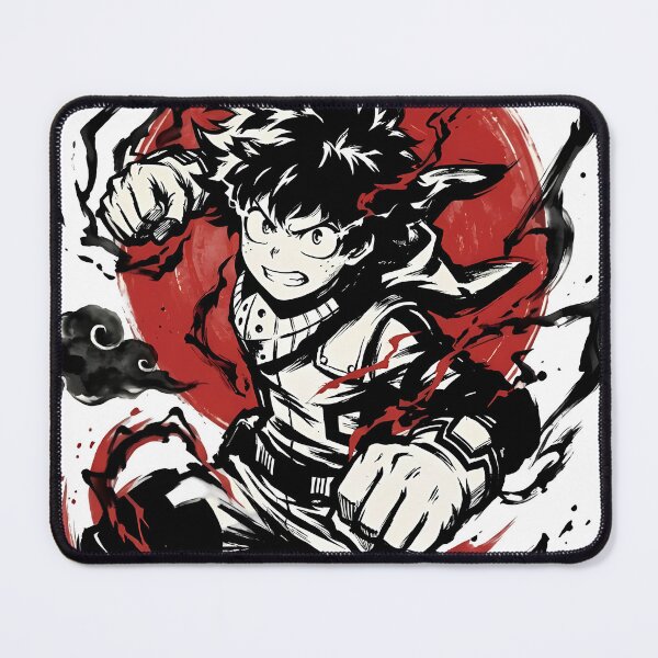 Item preview, Green Lightning Hero Boy - Traditional Ink Wash Anime Aesthetic Art designed and sold by MugenAnime.