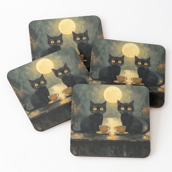 Item preview, Two Cats Sharing the Moon designed and sold by Erika Kaisersot.
