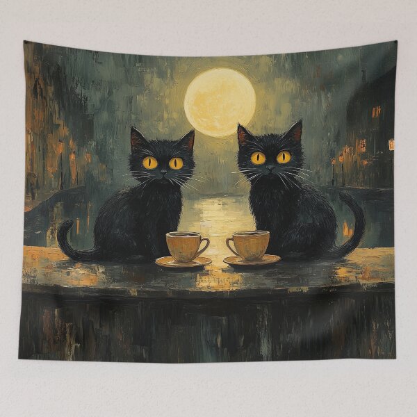 Item preview, Two Cats Sharing the Moon designed and sold by Erika Kaisersot.