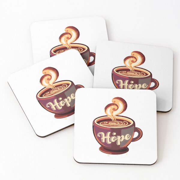 Item preview, Vintage Hope Coffee Mug Sticker: Warm Inspirational Latte Art Design designed and sold by StickerNexa.