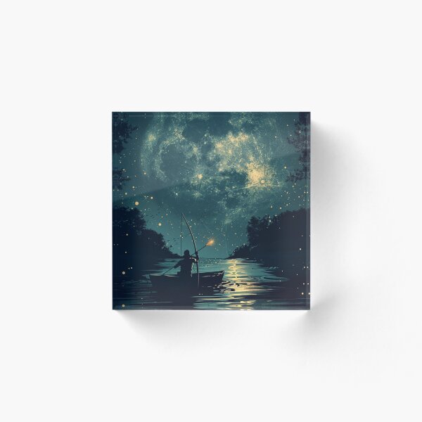 Item preview, Fishing at Night designed and sold by SynthPopCreate.