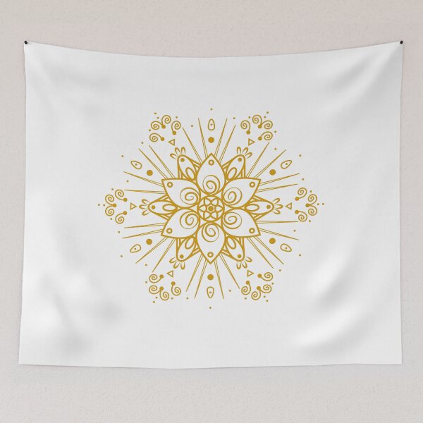 Item preview, Traditional indian rangoli gold, mandala designed and sold by ArtZole.