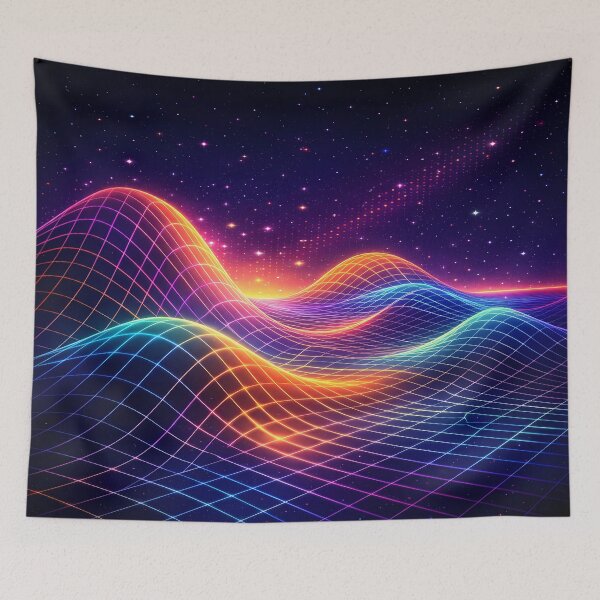 Item preview, Neon Grid Horizon – Synthwave Landscape designed and sold by PTARZ.