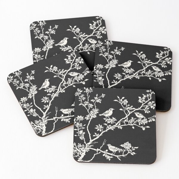Item preview, Black Chinoiserie Birds on Branches Elegant Botanical Art designed and sold by MerryHillStudio.