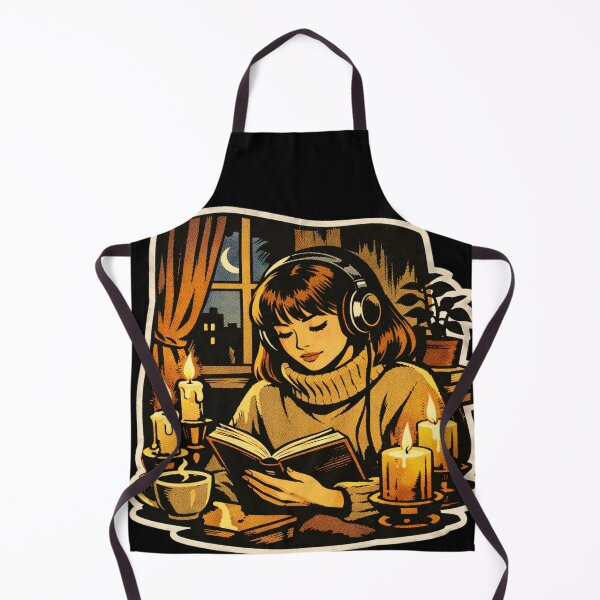 Item preview, Book Lover Lofi Girl – Candlelight Night Reading – Gift for Book Lovers • Retro Comic • Vintage Halftone designed and sold by JacobKAurumhead.