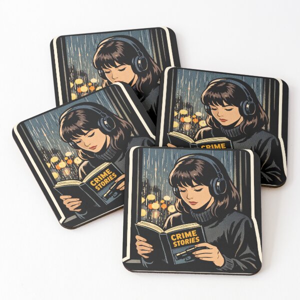 Item preview, Book Lover Lofi Girl – Rainy Crime Stories – Gift for Book Lovers • Retro Comic • Vintage Halftone designed and sold by JacobKAurumhead.