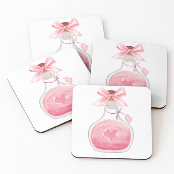 Item preview, Watercolor Valentine’s Day Pink Love Potion Bottle with Bow – Coquette Love Aesthetic designed and sold by DivinePassion.