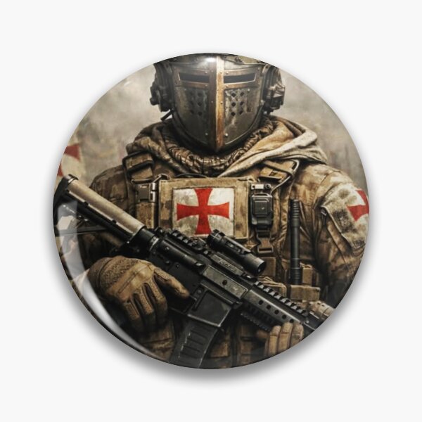 Item preview, Modern Templar; Deus Vult; AI; designed and sold by StickerApe.