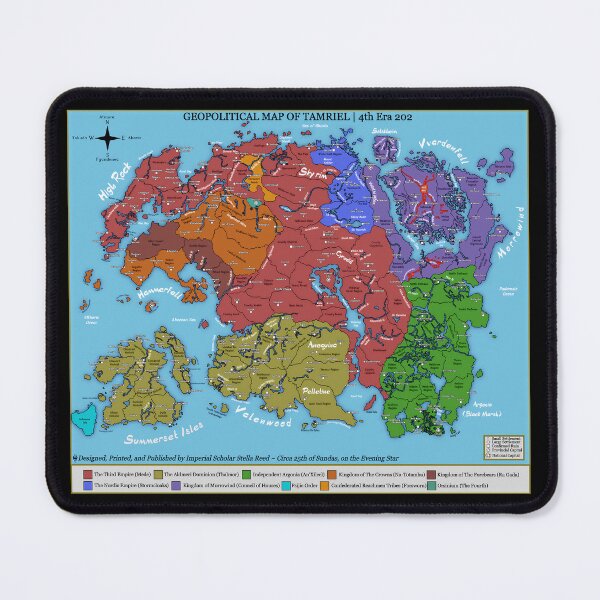 Item preview, Geopolitical Map of Tamriel, 4th Era 202 designed and sold by DeviantMerch.