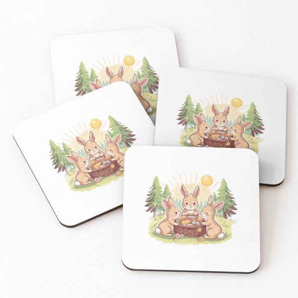 Item preview, Springtime Gathering – Whimsical Easter Bunny Scene designed and sold by Joyfulfabric.