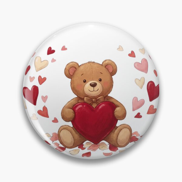 Item preview, Teddy Bear Heart Cute Valentine Illustration designed and sold by Innova_Creations.
