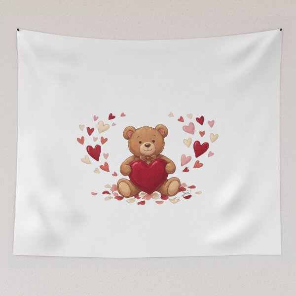 Item preview, Teddy Bear Heart Cute Valentine Illustration designed and sold by Innova_Creations.