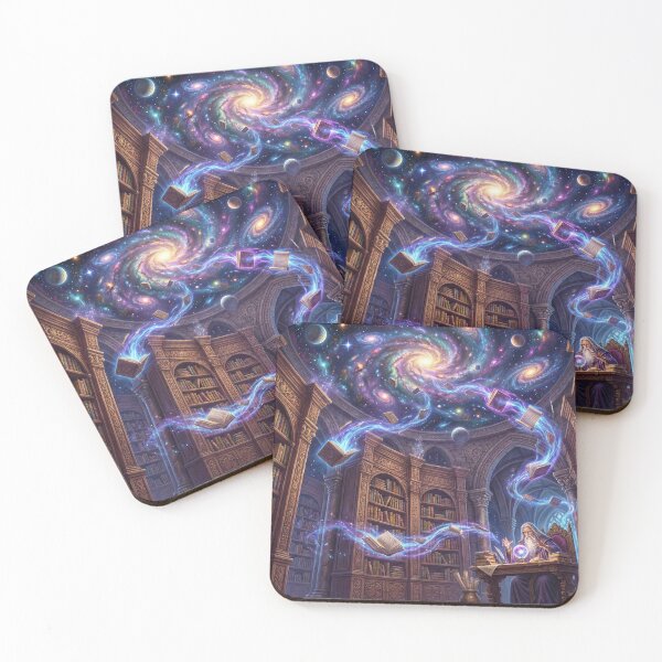 Item preview, The Cosmic Library - Floating Grimoires & Galactic Nebula Ceiling designed and sold by TheRichGallery.