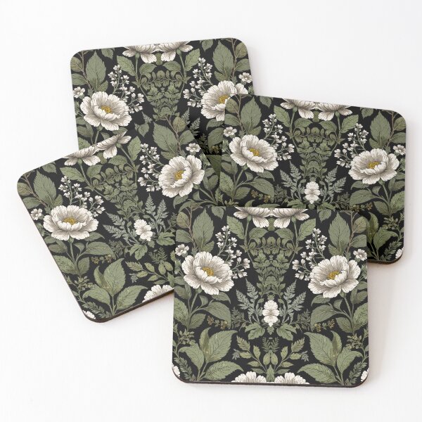 Aperçu de l'œuvre Vintage sombre botanique blanc floral créée et vendue par hollycooper.