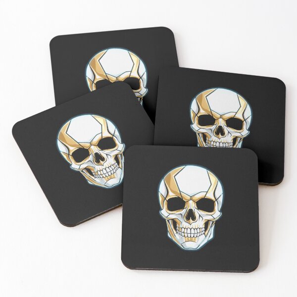 Item preview, Modern Minimalist Skull Gold and White High Contrast designed and sold by LaNadaYFundante.