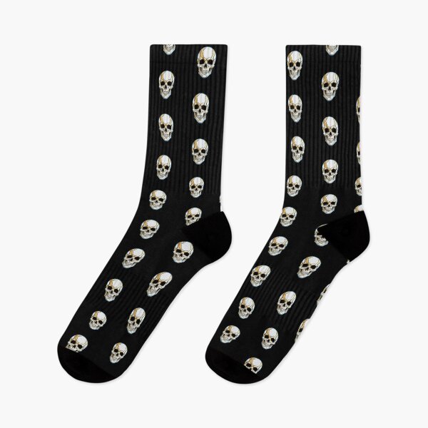 Item preview, Modern Minimalist Skull Gold and White High Contrast designed and sold by LaNadaYFundante.