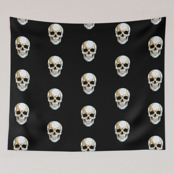 Item preview, Modern Minimalist Skull Gold and White High Contrast designed and sold by LaNadaYFundante.