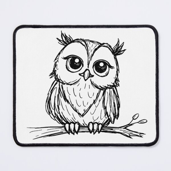Item preview, Cute hand-drawn owl – Fine Line Art designed and sold by Art by M.H..