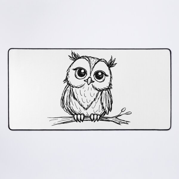 Item preview, Cute hand-drawn owl – Fine Line Art designed and sold by Art by M.H..