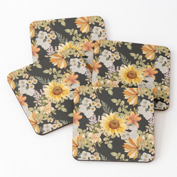 Item preview, Multi-Color Vintage Style Green Plant Large Flower Pattern designed and sold by SunshineSales.