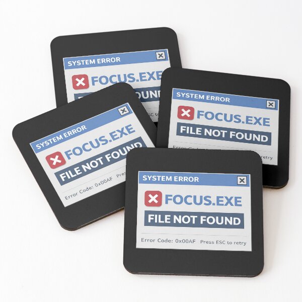 Item preview, Focus.exe File Not Found – Retro Internet Error Humor designed and sold by Mad Factory Designs.