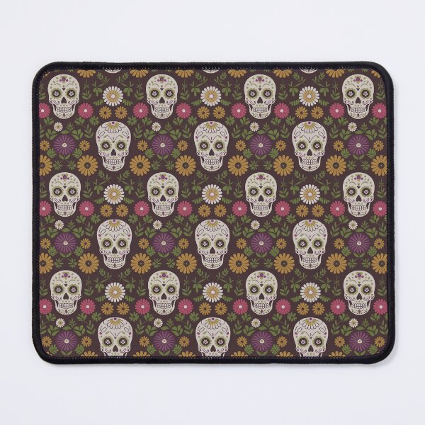 Item preview, Vintage Sugar Skull Daisy Pattern Brown designed and sold by Ed & Harmony.