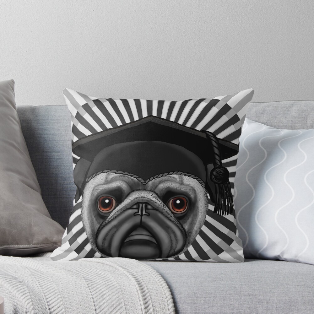 Grad Pug Pillow