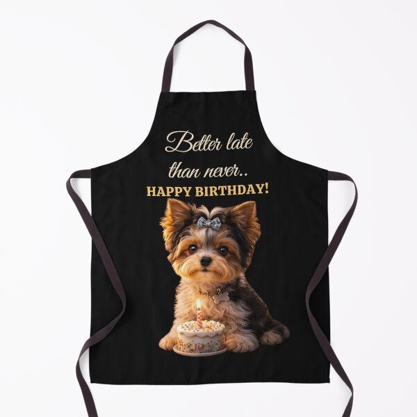 Item preview, Biewer Terrier Puppy With Birthday Cake designed and sold by GivingJoy.