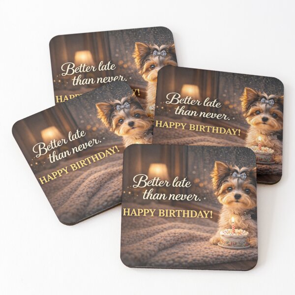 Item preview, Biewer Terrier Puppy With Birthday Cake designed and sold by GivingJoy.