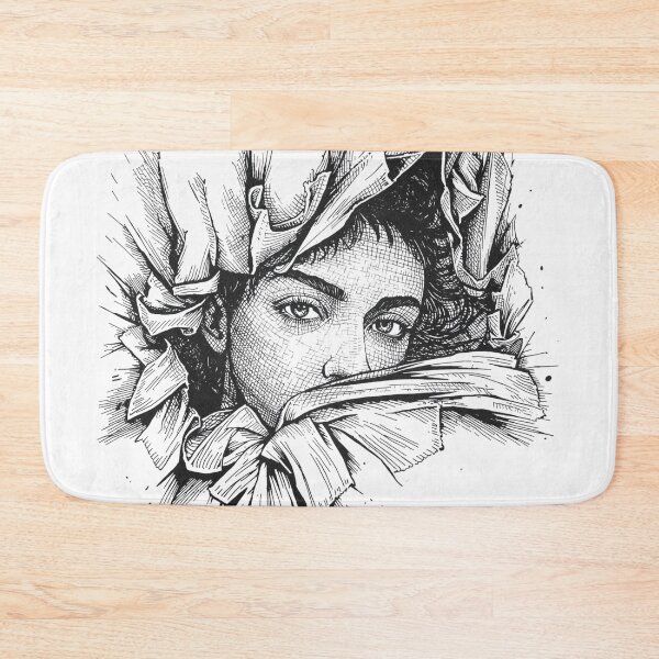 Item preview, Hidden Gaze – Vintage Ink Portrait of a Mysterious Woman designed and sold by Activity01.