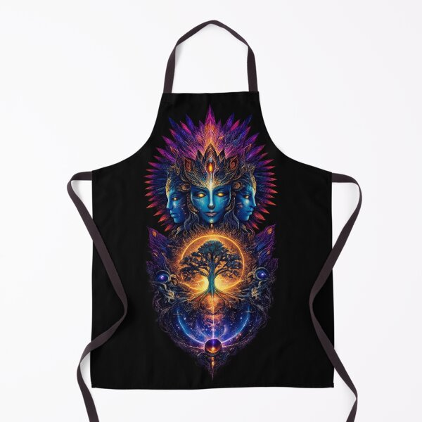 Item preview, Psychedelic Trifold Goddess – Cosmic Tree of Life Visionary Art designed and sold by PSYNOVA.
