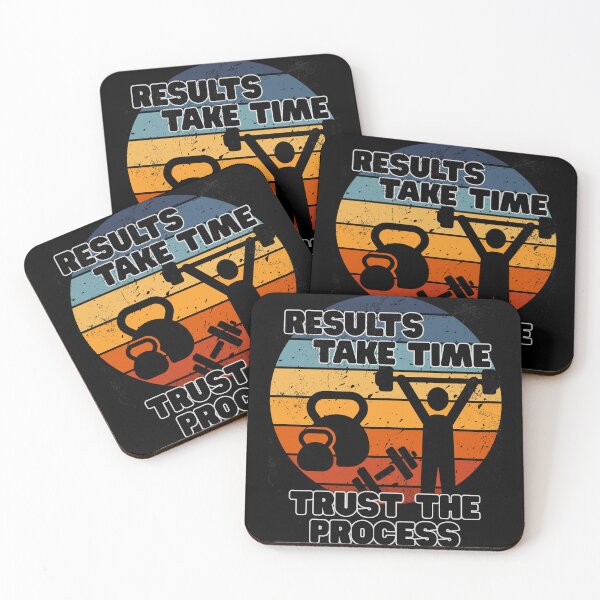 Item preview, Results Take Time – Trust the Process | Fitness Motivation Retro Gym Art designed and sold by positive vibes.