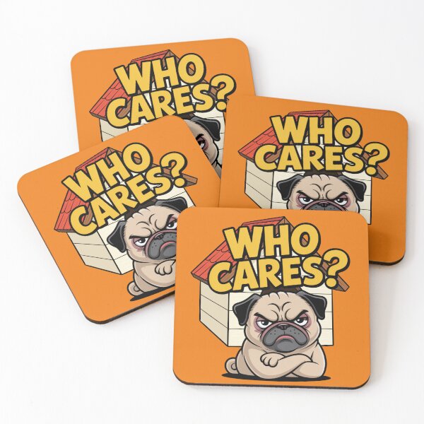 Item preview, Sarcastic Pug Who Cares designed and sold by Szpaku desart .