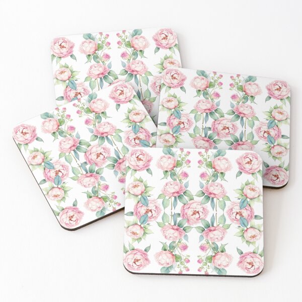 Item preview,  Romantic pink watercolor peonies pattern pink watercolor roses pink watercolor floral designed and sold by hollycooper.