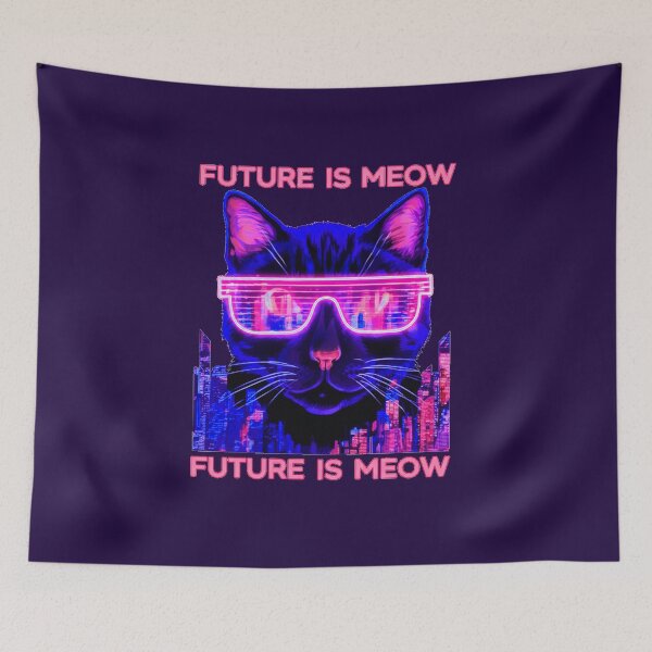 Artikelvorschau, Future Is Meow Cyberpunk Neon Cat Ästhetik entworfen und verkauft von Printforluck.