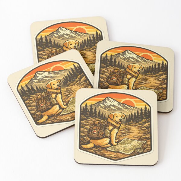 Item preview, Hiking Labrador Trail Map & Compass – Retro Outdoor Explorer Badge designed and sold by PawPrintCustom.