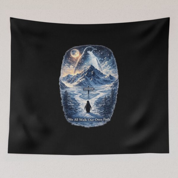 Item preview, The Path of the Unknown –Journey Beyond Fear –Penguin Journey in the Unknown designed and sold by CosmicSplendor.