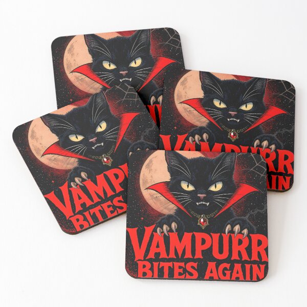 Item preview, Vampurrr Bites Again Halloween Cat Vampire designed and sold by TeeSpectrume.