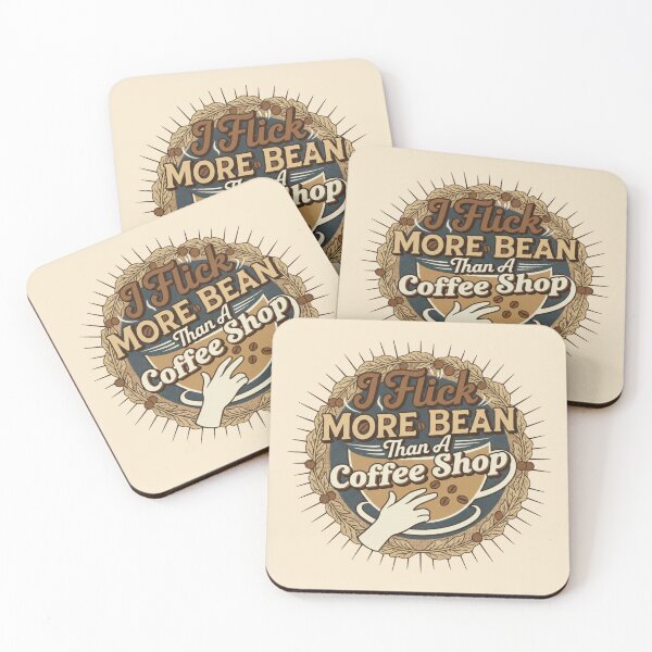 Item preview, I Flick More Bean Retro Coffee Humor Graphic designed and sold by axiksa10.