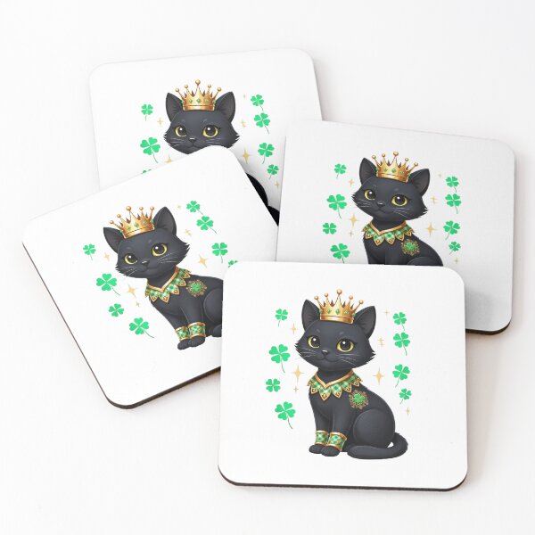 Item preview, Lucky Black Cat King Irish St Patricks Day designed and sold by salmzouriart.