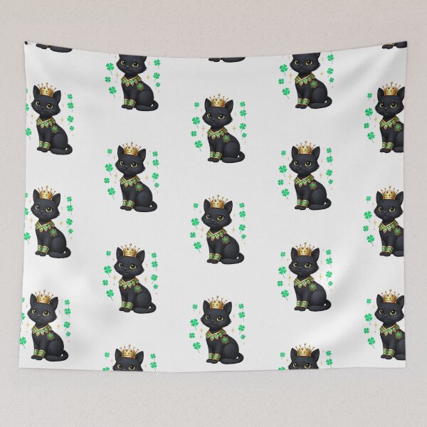 Item preview, Lucky Black Cat King Irish St Patricks Day designed and sold by salmzouriart.