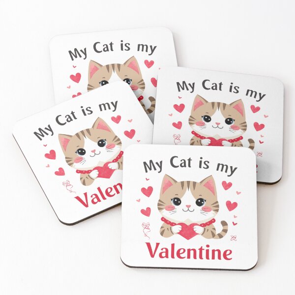 Item preview, My Cat Is My Valentine – Funny Cat Lover Valentine Quote Sticker designed and sold by GOTCHO1.