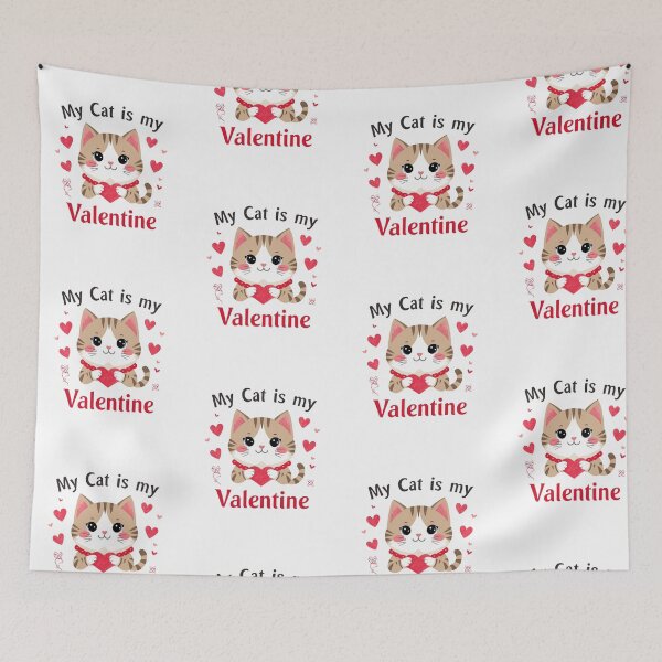 Item preview, My Cat Is My Valentine – Funny Cat Lover Valentine Quote Sticker designed and sold by GOTCHO1.