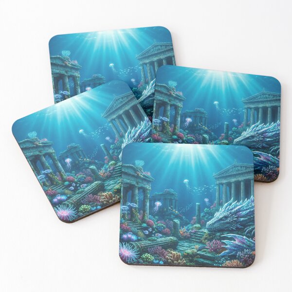Item preview, The Lost City of Atlantis - Bioluminescent Underwater Ruins & Sea Dragon designed and sold by TheRichGallery.
