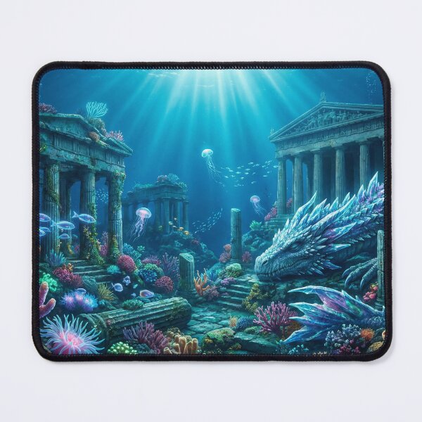 Item preview, The Lost City of Atlantis - Bioluminescent Underwater Ruins & Sea Dragon designed and sold by TheRichGallery.