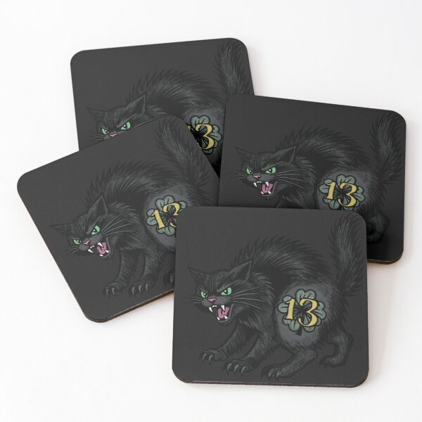 Item preview, Unlucky Black Cat – Lucky 13 Gothic Cat designed and sold by DerpCat Sketches.
