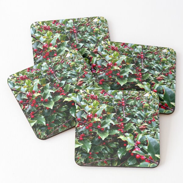 Item preview, Christmas traditional Holly berries and leaves photo designed and sold by hollycooper.