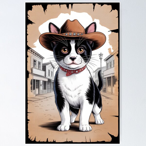 Item preview, Retro Sherriff Cat Poster designed and sold by Museum Of Non-Existing Art.