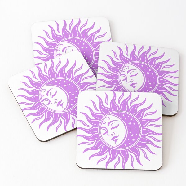 Item preview, Simple Lilac Sun and Moon with Stars designed and sold by AnimaliaStar.