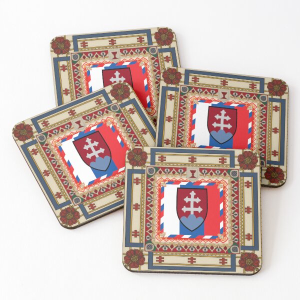 Item preview, Medium Stylized Slovakia Flag Art | Central Europe Medievalist Symbols Union designed and sold by Based History.